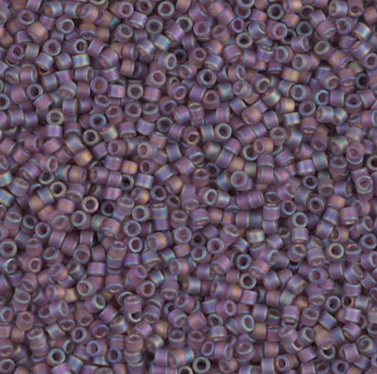 Matte Transparent Mauve AB DB869 Miyuki Delica 11/0 Japanese Cylinder Beads 10 grams
