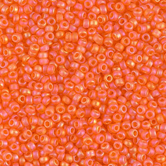 Matte Transparent Orange AB 11-0138FR Miyuki 11/0 Round Japanese Seed Beads 20 grams