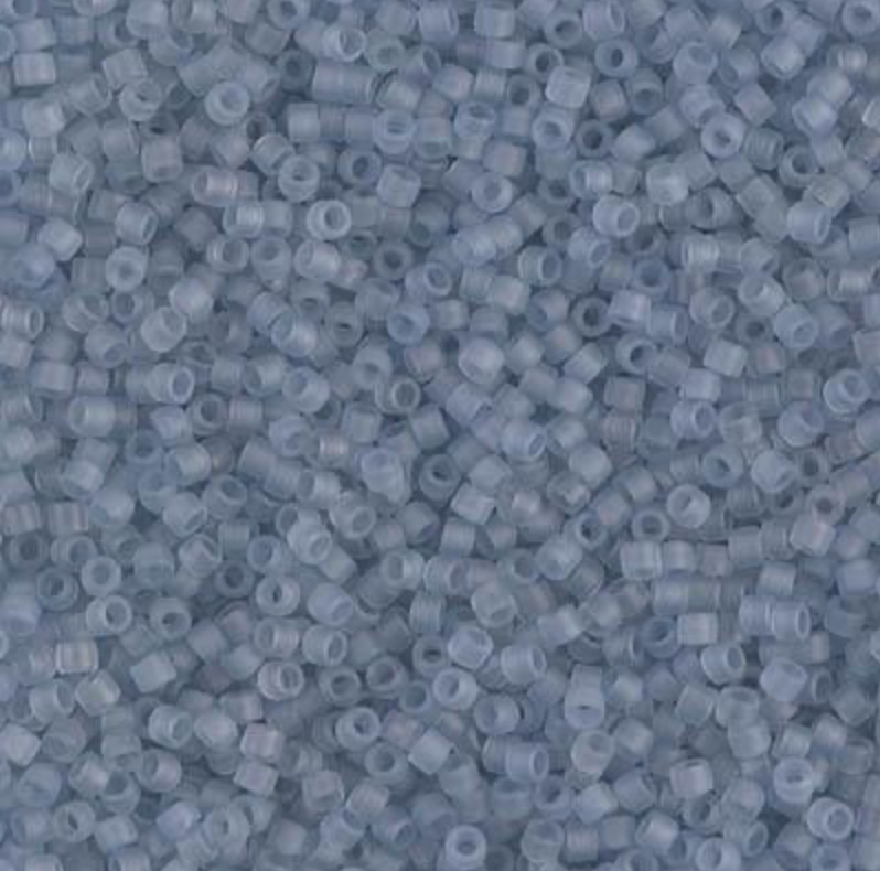 Matte Transparent Shadow Grey DB381 Miyuki Delica 11/0 Japanese Cylinder Beads 10 grams