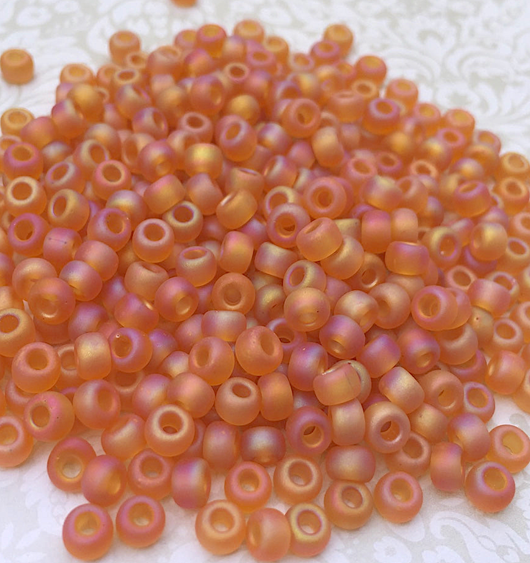 Matte Transparent Topaz AB 6-133FR Miyuki 6/0 Round Japanese Seed Beads - 20 grams
