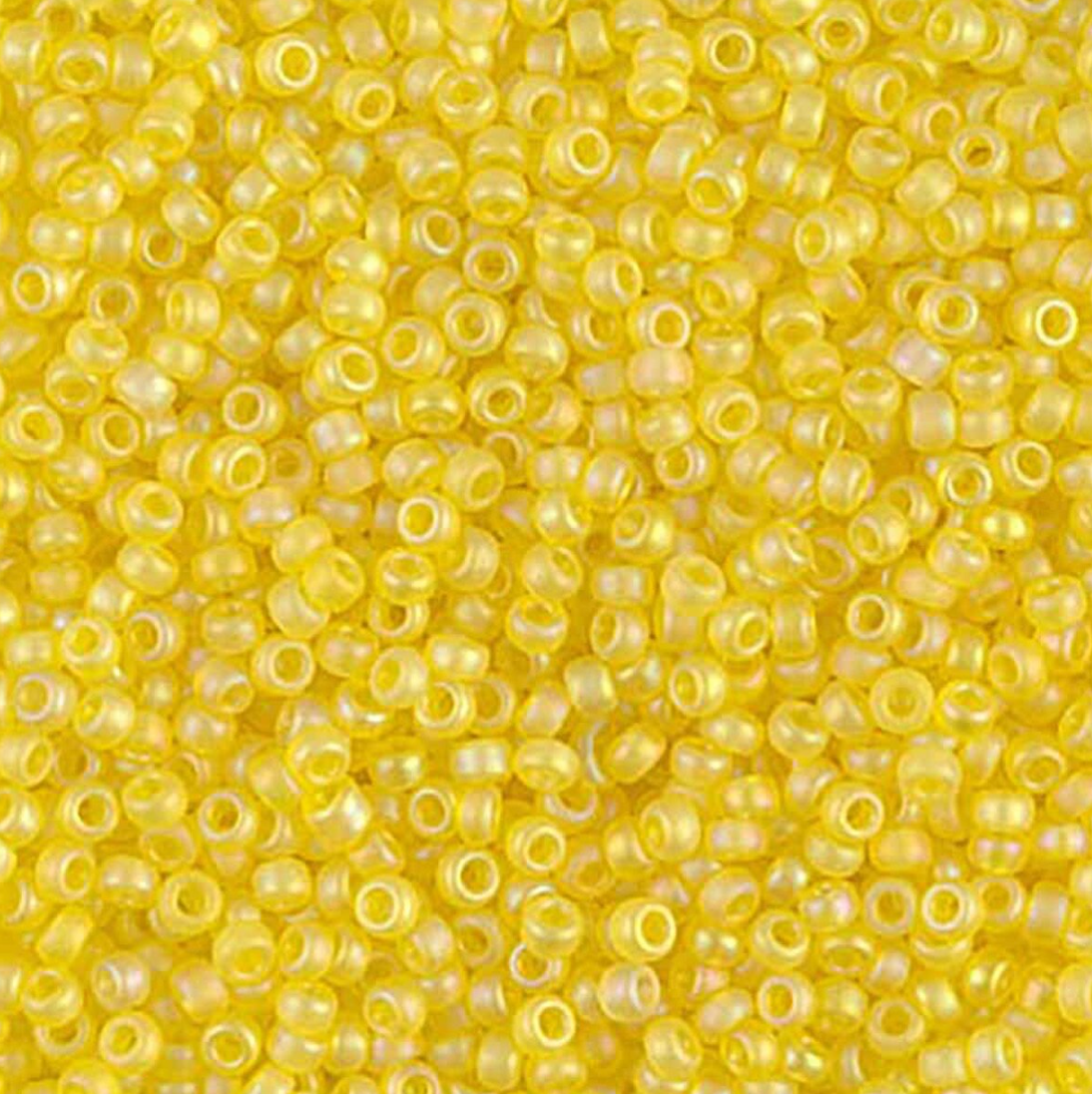 Matte Transparent Yellow AB 11-0136FR Miyuki 11/0 Round Japanese Seed Beads 20 grams