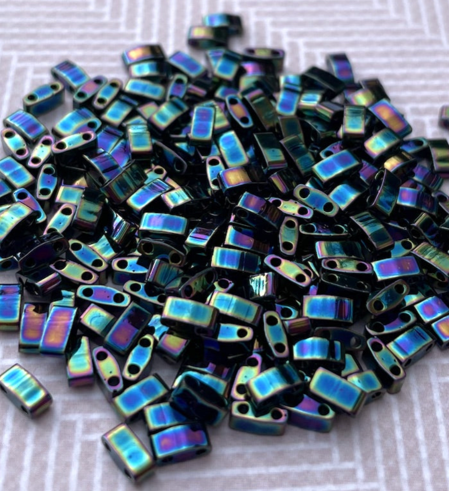 Medium Blue Iris Miyuki Half Tila Beads - 8 grams