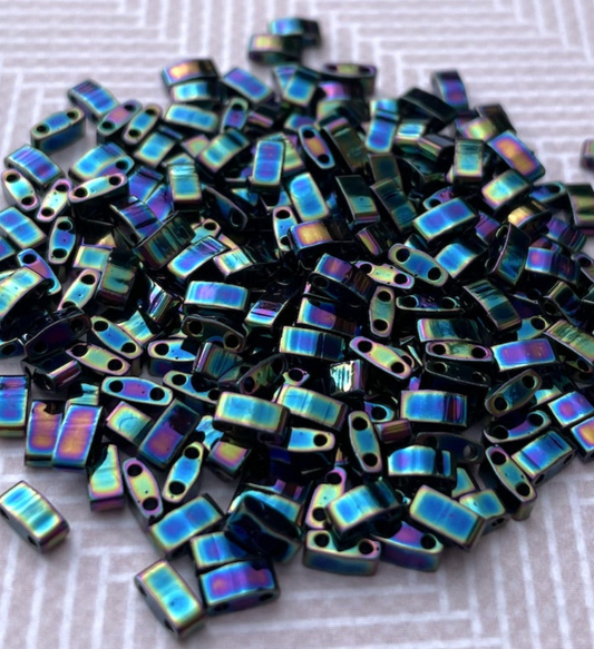 Medium Blue Iris Miyuki Half Tila Beads - 8 grams
