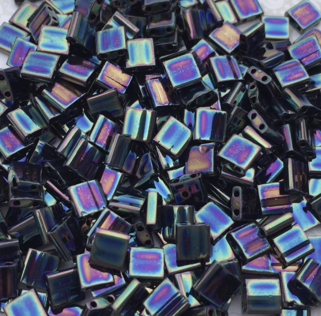 Medium Blue Iris Miyuki Tila Beads 8 grams