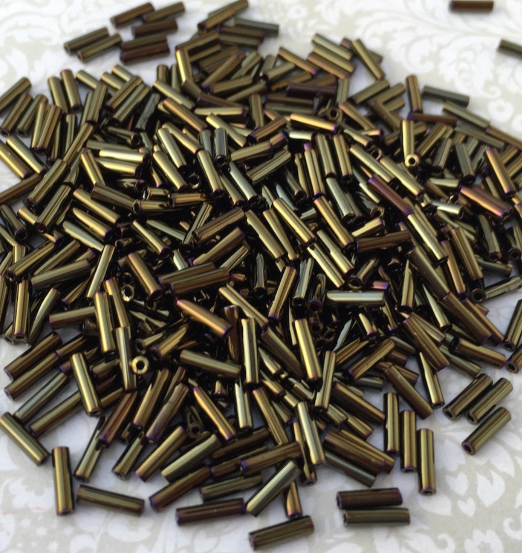 Metallic Brown Iris 6mm Miyuki Bugle Beads BGL2-9458 - 10 grams