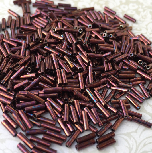 Metallic Dark Raspberry 6mm Miyuki Bugle Beads BGL2-9460 - 10 grams