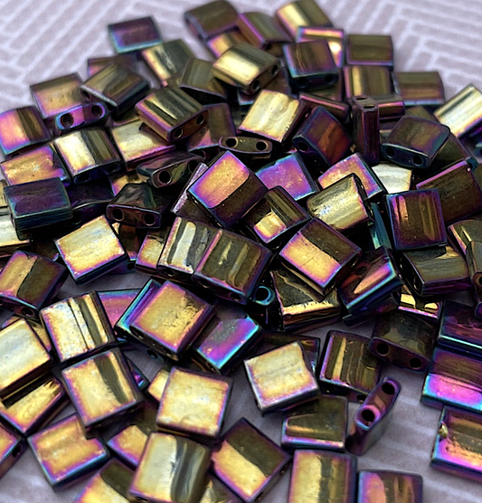Metallic Purple Gold Iris Miyuki Tila Beads 8 grams