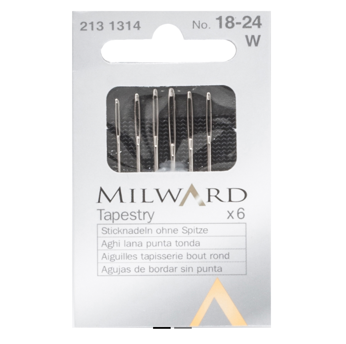 Milward Tapestry Needles Nos.18-24 Pack of 6 Hand Sewing Needles