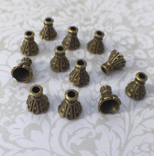 Mini Bead Caps Size 6 x 5 mm in Bronze Colour - Pack of 50