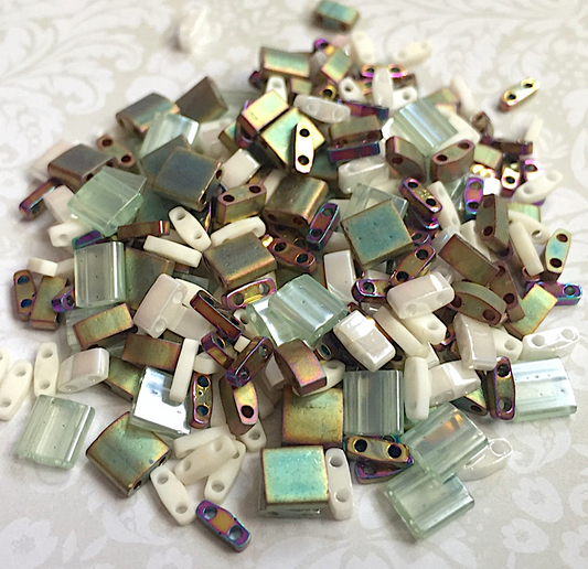 Mixed Nuts Assorted Colours and Sizes of Tila Beads 8 grams