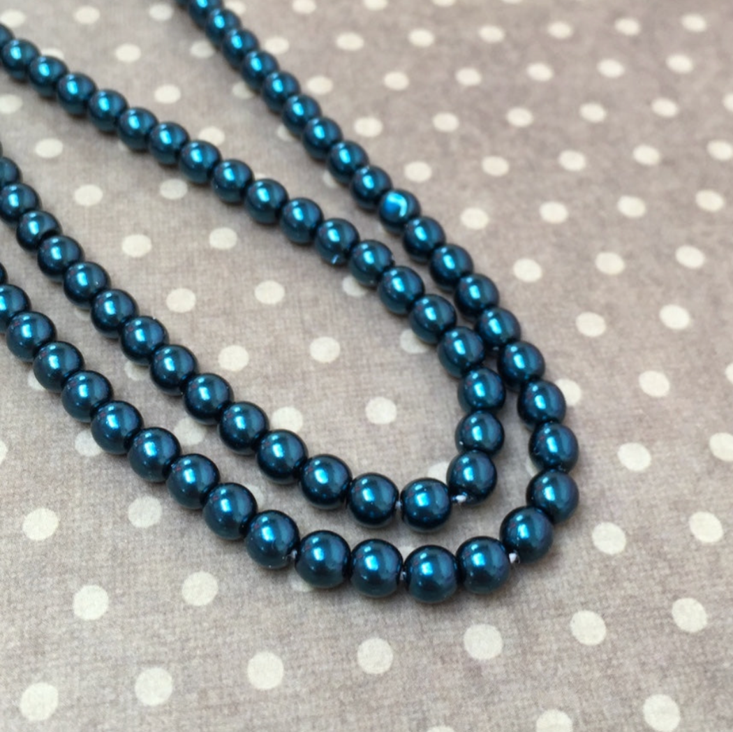 Montana Round Czech Glass Pearls 4mm Strand of 120 beads