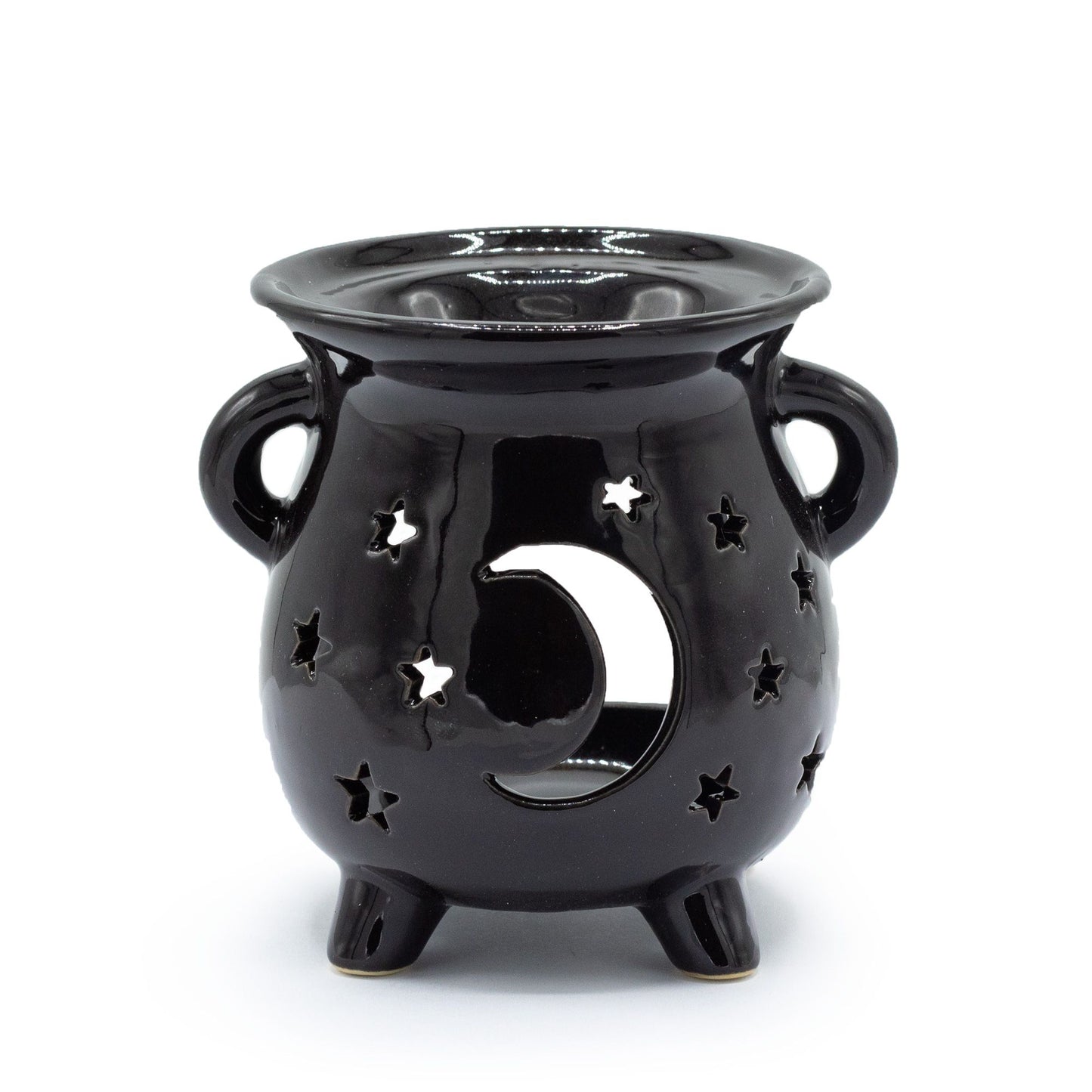 Moon and Stars Black Cauldron Oil Burner