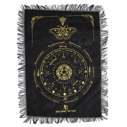 Mystic Moth Pendulum Divination Cloth Black & Gold