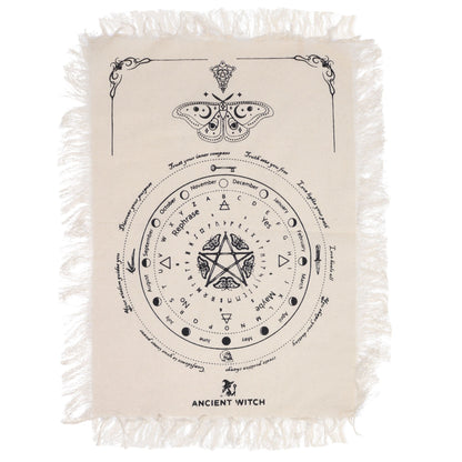 Mystic Moth Pendulum Divination Cloth Natural & Black