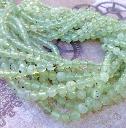 Natural Prehnite Gemstone 6mm Beads - Strand of 65