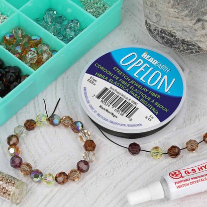 Black Opelon 0.7mm Elastic Thread Stretch Jewellery Cord 5 meters