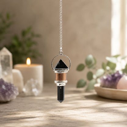 Obsidian Copper Pendulum The Night Watcher