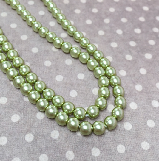 Olivine Round Czech Glass Pearls 4mm Strand of 120 beads