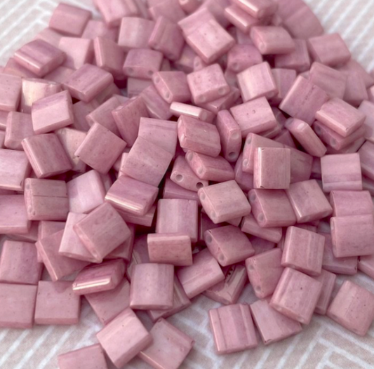 Opaque Antique Rose Luster Miyuki Tila Beads 8 grams