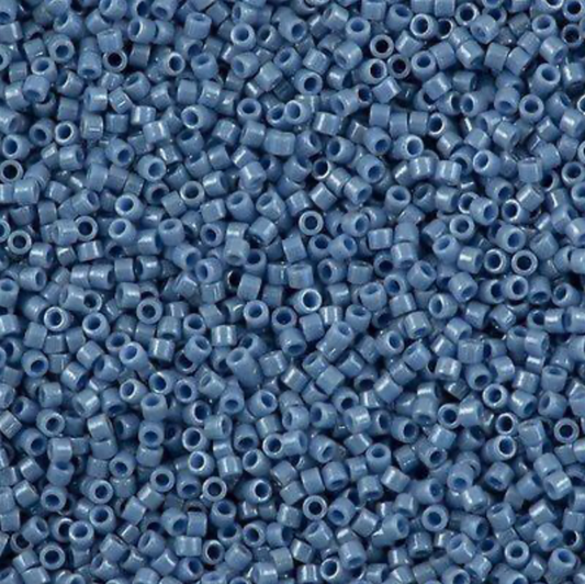 Opaque Denim Blue Luster DB266 Miyuki Delica 11/0 Japanese Cylinder Beads 10 grams