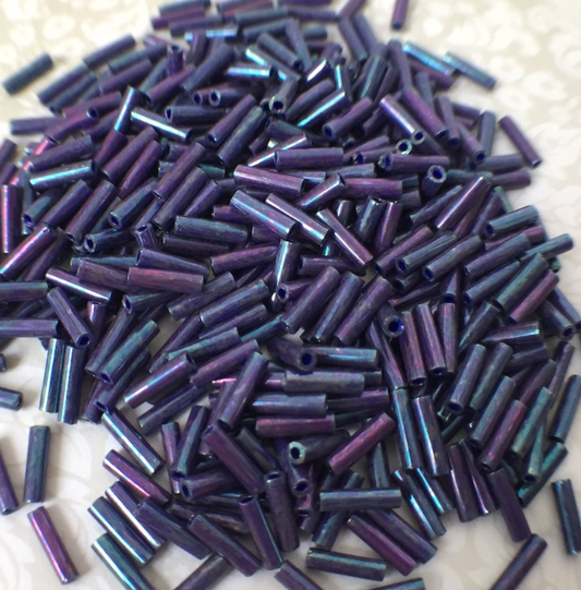 Opaque Eggplant Luster 6mm Miyuki Bugle Beads BGL2-91899 - 10 grams