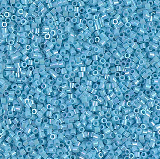 Opaque Light Blue AB DBS0164 Miyuki Delica 15/0 Japanese Cylinder Beads 7 grams