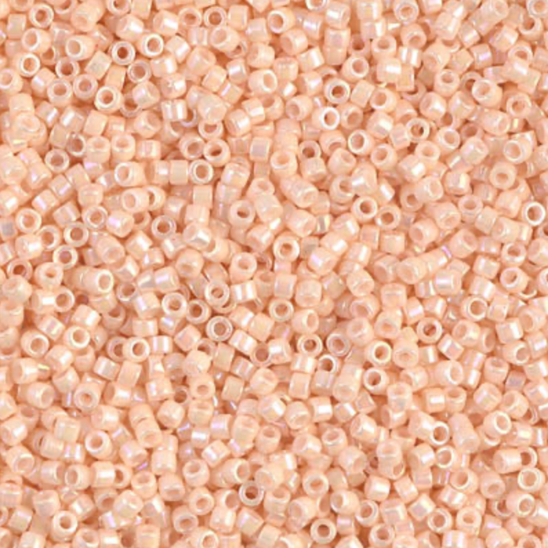 Opaque Light Peach AB DB1502 Miyuki Delica 11/0 Japanese Cylinder Beads 10 grams
