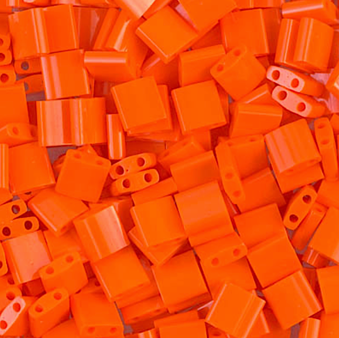Opaque Orange Miyuki Tila Beads 8 grams