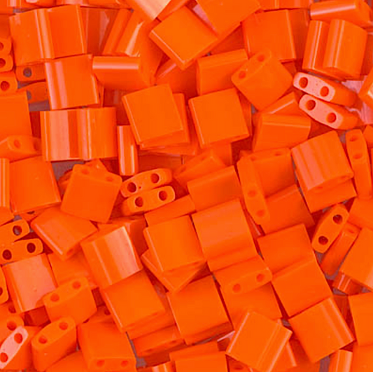 Opaque Orange Miyuki Tila Beads 8 grams