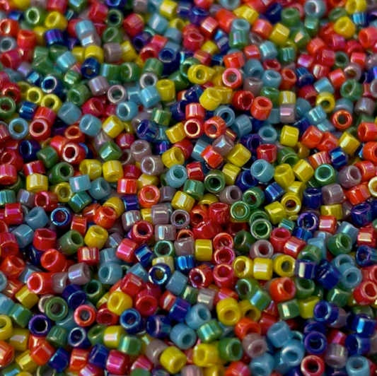 Opaque Rainbow AB DBM-MIX44 Miyuki Delica 10/0 Japanese Cylinder Beads 10 grams