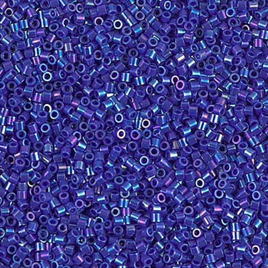 Opaque Royal Blue AB DBS0165 Miyuki Delica 15/0 Japanese Cylinder Beads 7 grams