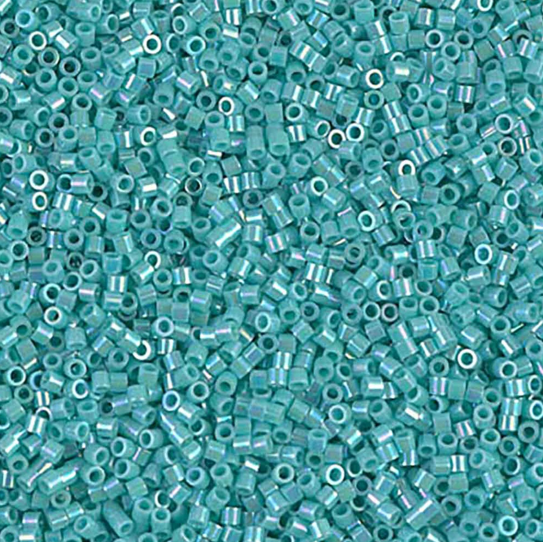 Opaque Turquoise AB DBS0166 Miyuki Delica 15/0 Japanese Cylinder Beads 7 grams