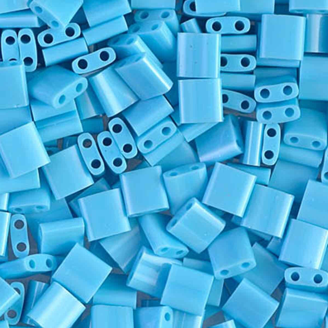 Opaque Turquoise Blue Miyuki Tila Beads 7.2 gram in tube