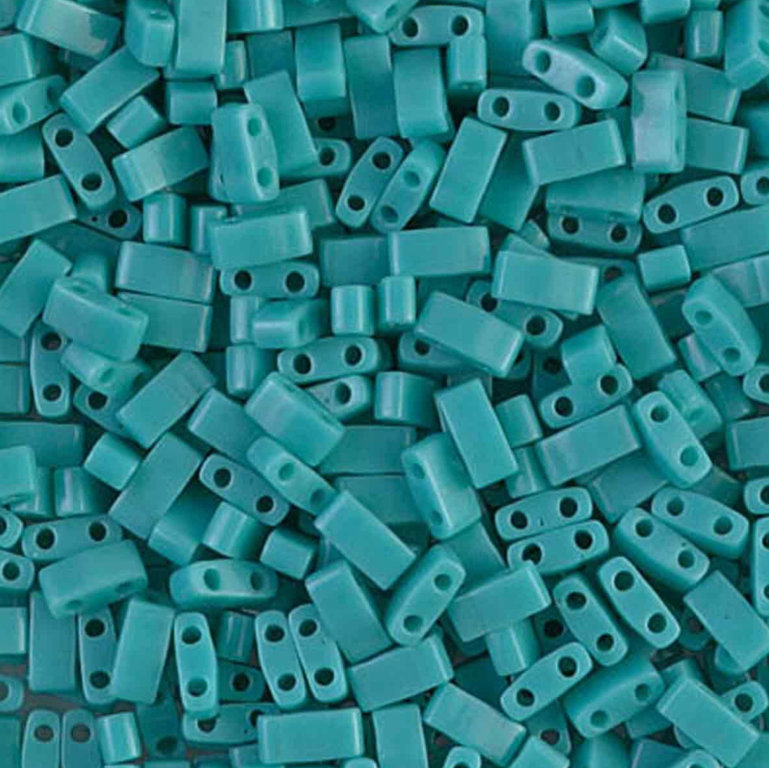 Opaque Turquoise Green Miyuki Half Tila Beads - 8 grams