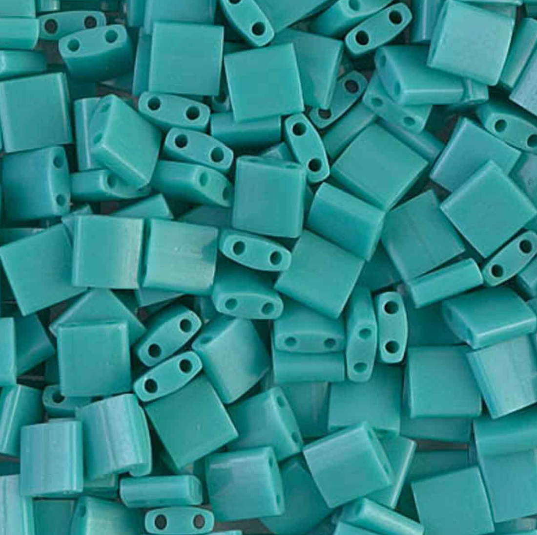 Opaque Turquoise Green Miyuki Tila Beads 8 grams