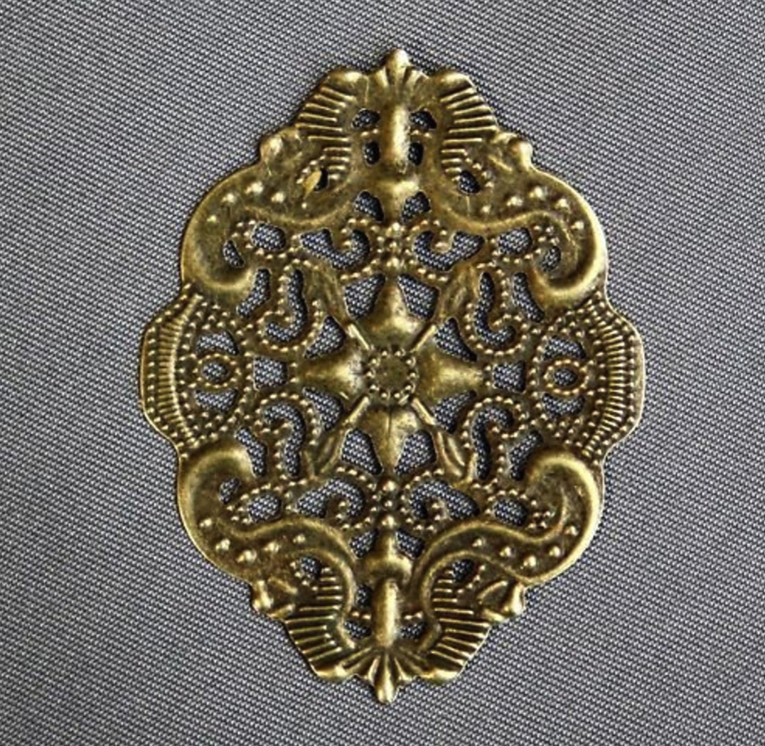 Oval Filigree Bronze Colour Scrapbooking Embellishment Pack of 10