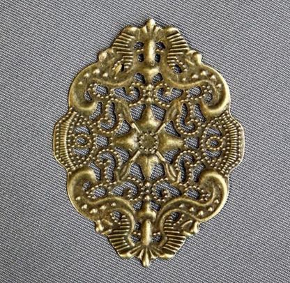 Oval Filigree Bronze Colour Scrapbooking Embellishment Pack of 10