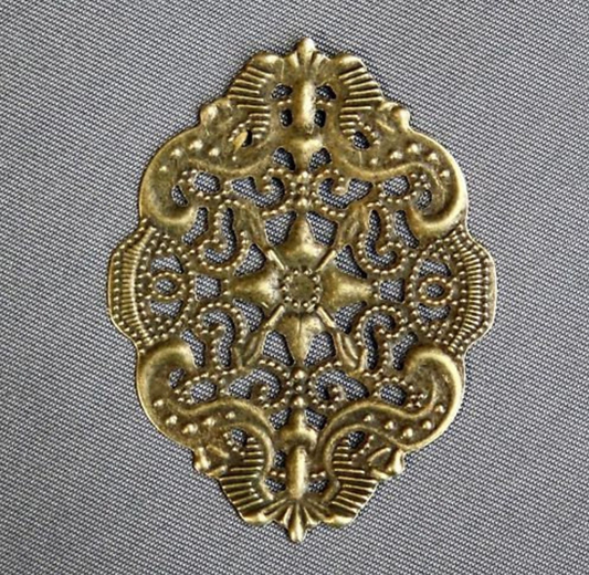 Oval Filigree Bronze Colour Scrapbooking Embellishment Pack of 10