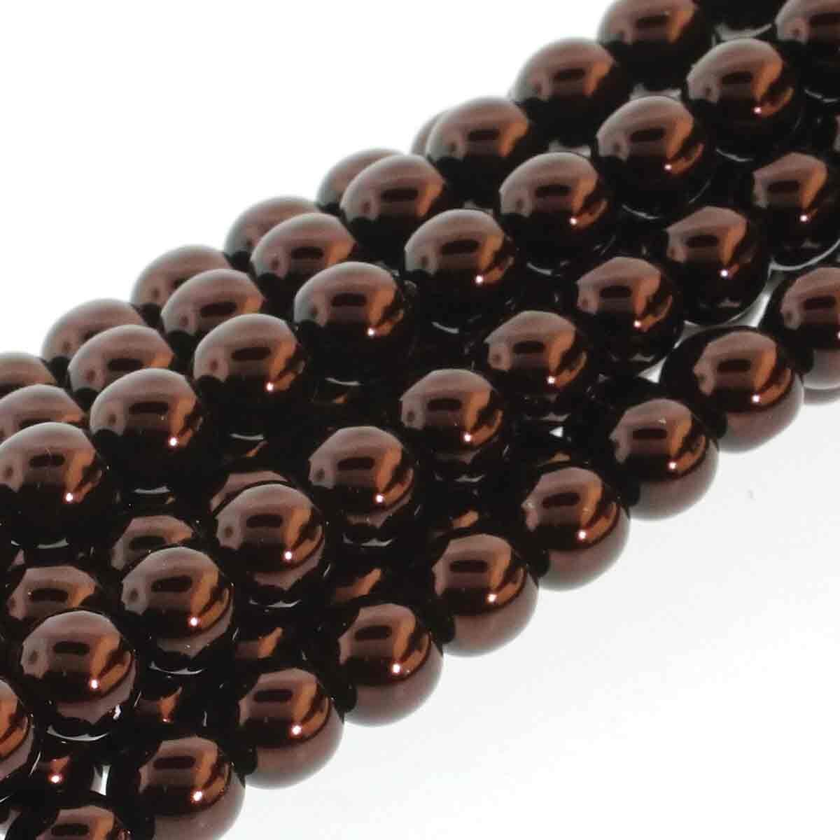 Bronze Round Czech Glass Pearls 6mm Strand of 75 beads