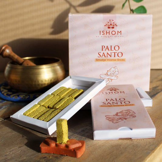 Palo Santo Natural Incense Smudge Bricks and Burner Pack of 15