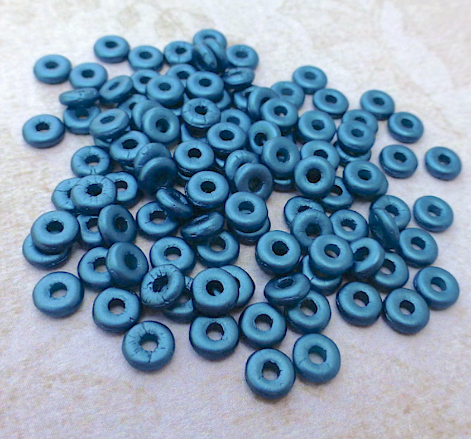 Pastel Petrol Czech Glass Zero Beads Spacer Beads 10 grams