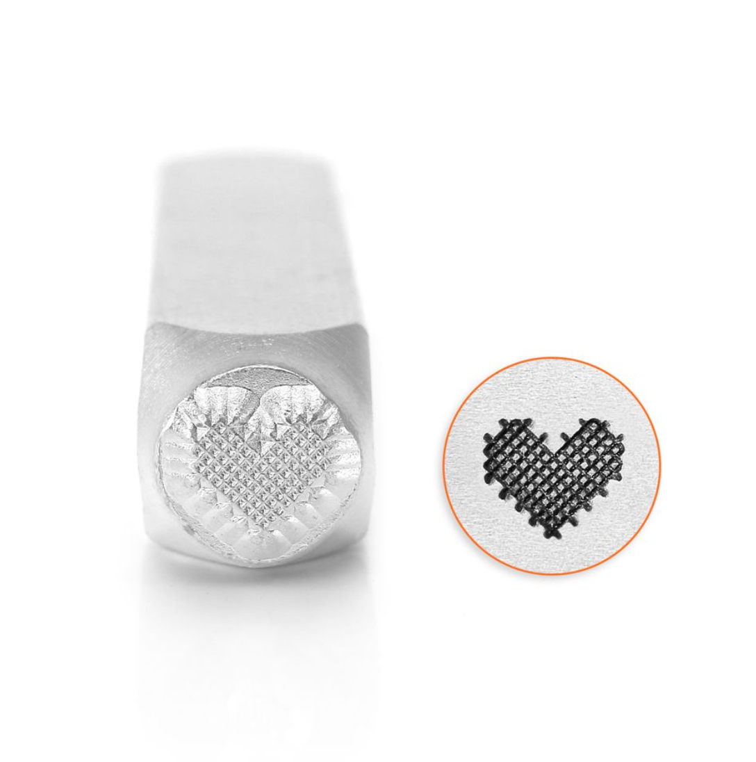 Patchwork Heart Design Stamp SC158-R-6mm for Metal Stamping by ImpressArt