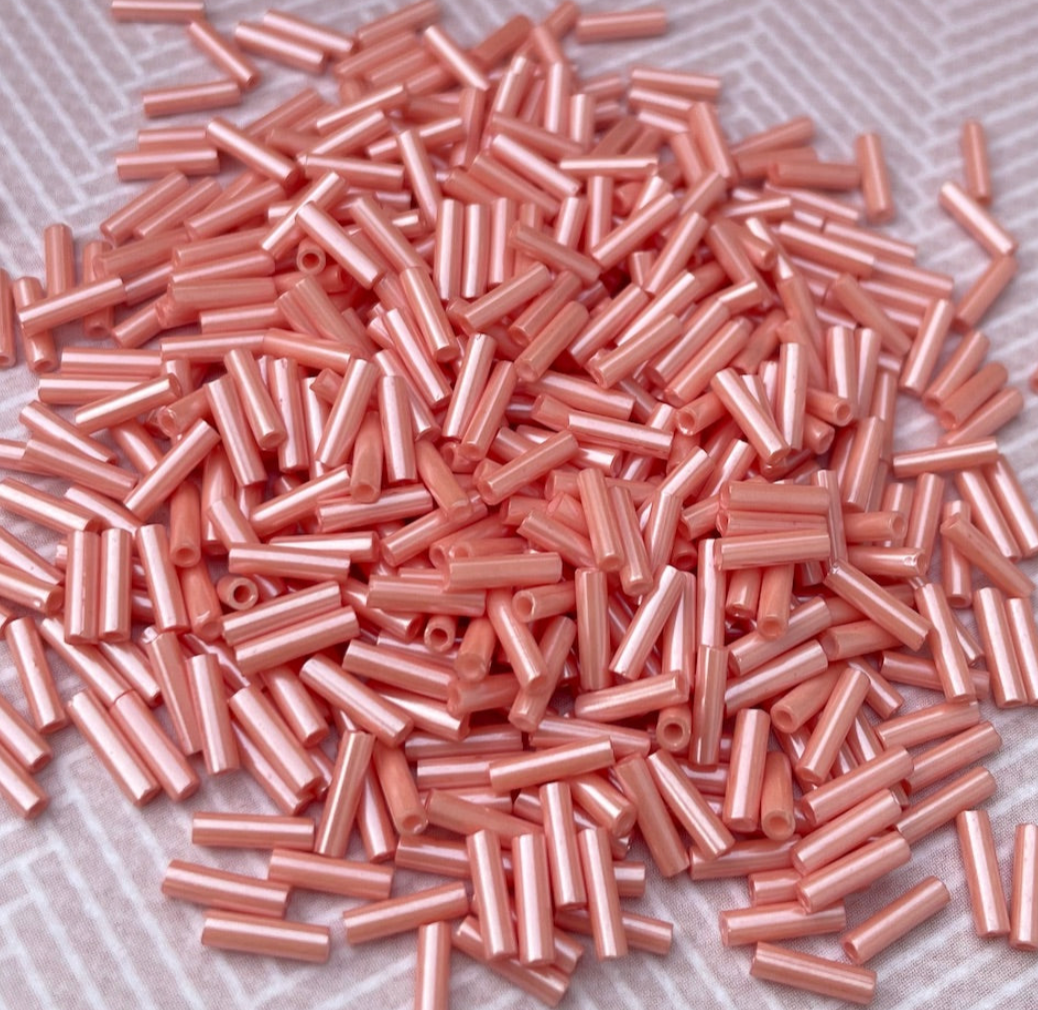 Peach 6mm Miyuki Bugle Beads BGL2-93374 - 10 grams