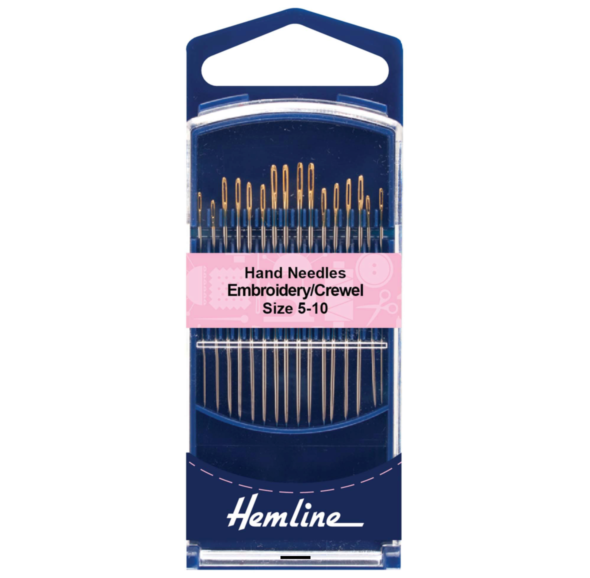 Premium Embroidery/Crewel Needle Size 5-10 Pack of 16 Needles Hemline 