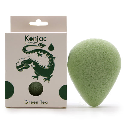 Protective Green Tea Teardrop Konjac Sponge