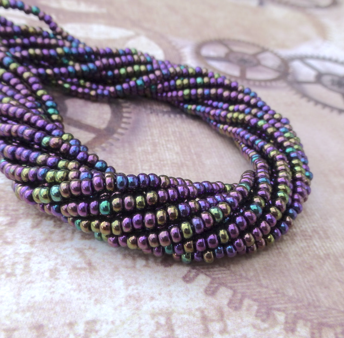 Purple Iris 8/0 Czech Glass Seed Beads - 20 grams