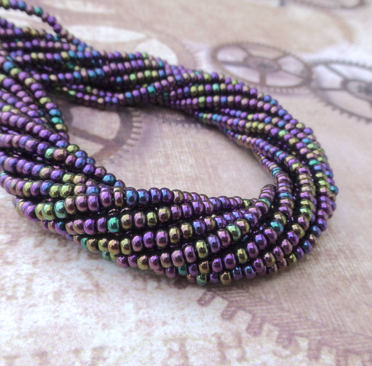 Purple Iris 8/0 Czech Glass Seed Beads - 20 grams
