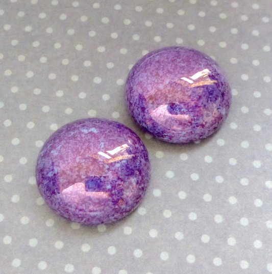 Purple Lumi High Quality Glass Cabochon Pack of 2