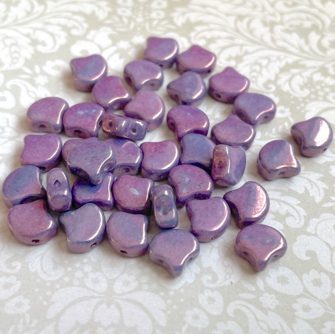 Purple Vega Ginko Duo Beads by Matubo - 10 grams