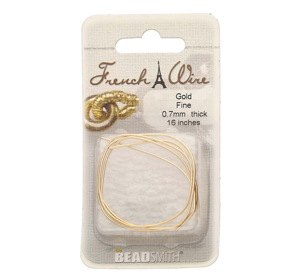 RFW14GF 0.7mm Fine French Wire Gold Colour Gimp Bullion Wire